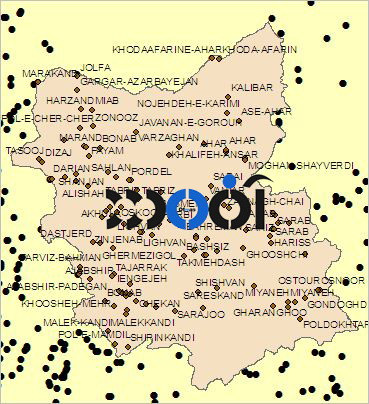 شیپ فایل ایستگاه های هواشناسی استان آذربایجان شرقی